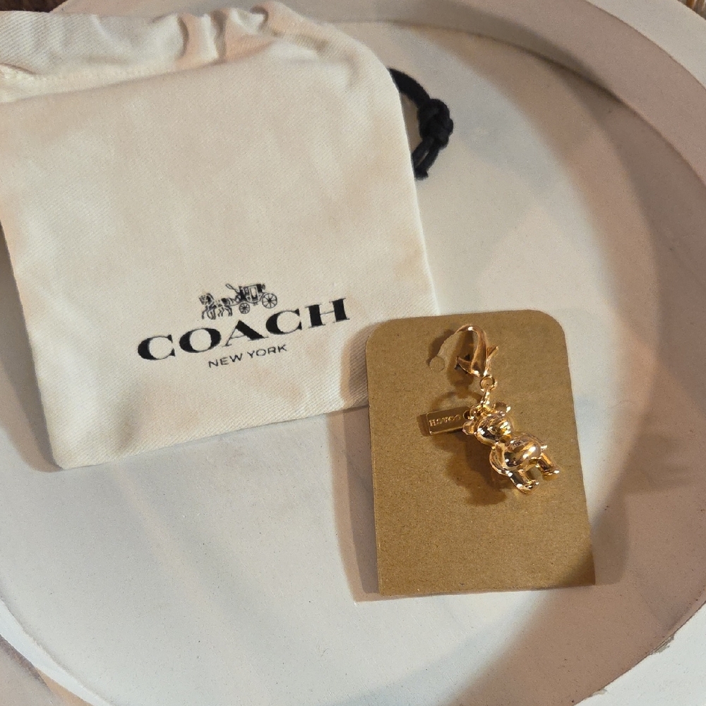 Coach Gold bear hang tag
